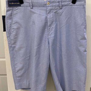 New with Tag Men's Polo Shorts Blue Oxford Size 35